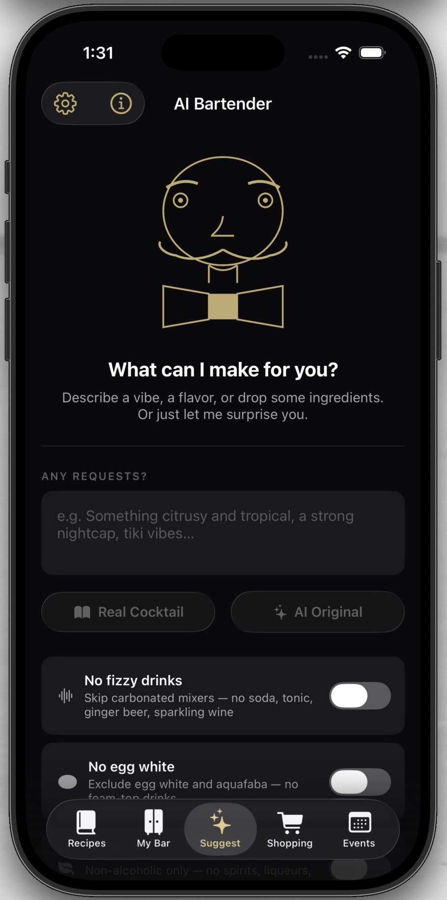 AI Bartender Screenshot